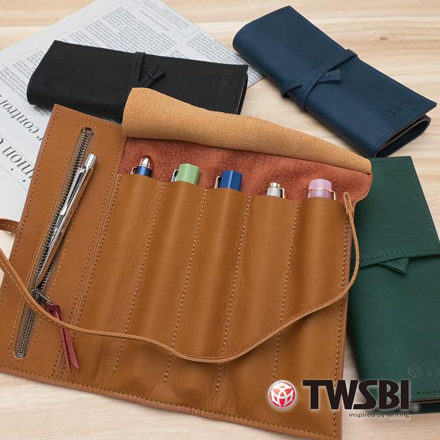 TWSBI（ツイスビー） ロールペンケース スムースレザー 5本用 ブラック