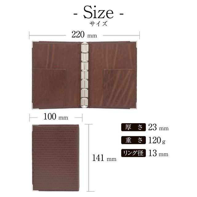 ASHFORD ビタリータ M6 リング径13mm note ブラウン ビタリータ MINI6 13mm note［1268］ システム手帳商品一覧 ASHFORD