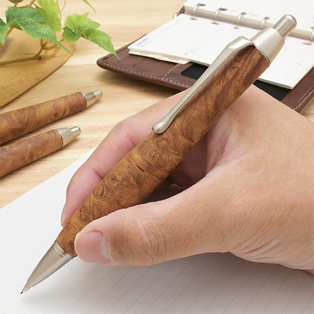 シャーペン 木軸 0.5mm 花梨瘤杢 Pent ペント 竹内靖貴 木の雫 SSB1511