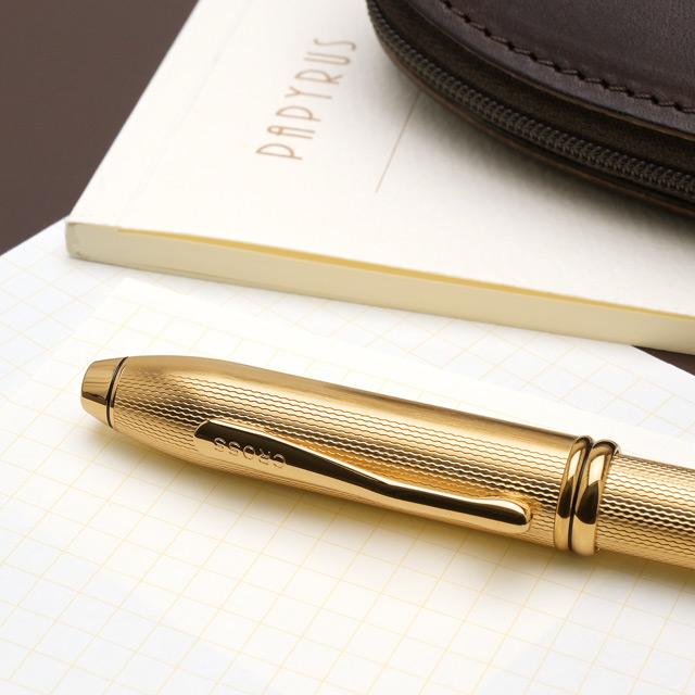 タウンゼント ボールペン 名入れ クロス ダイヤモンドパターン 23金