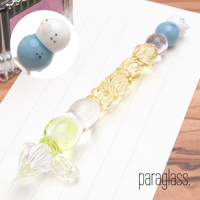 パラグラス　ガラスペン　セキセイインコ ガラスペン パラグラス animal glass pen セキセイインコ paraglass