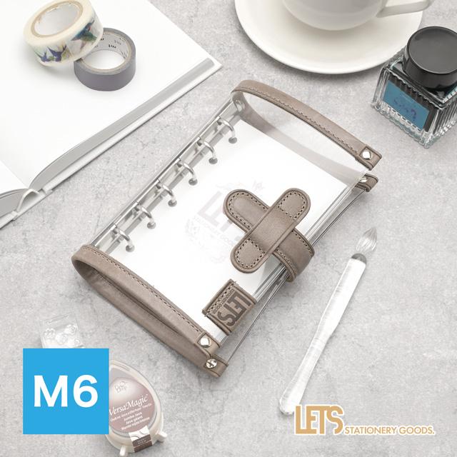 LETSクリアシステム手帳 M6 ミニ6 mini6 mostroグレージュ レッツ