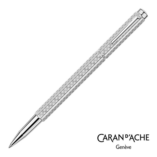 【美品】CARAN D'ACHE ボールペン　エクリドールダミエ　シルバー エクリドール ボールペン 水性 ローラーボール カランダッシュ ダミエ