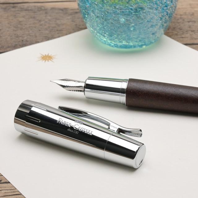 ファーバーカステル 万年筆 エモーション ウッドクローム 梨の木
