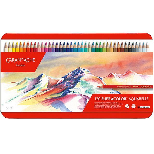 CARAN d'ACHE - 色鉛筆 水道の栓短距離競走 120色 差し上げ物 母の日 120 スプラカラーソフト水溶性 3888-420 色ペンキ塗り 爆買
