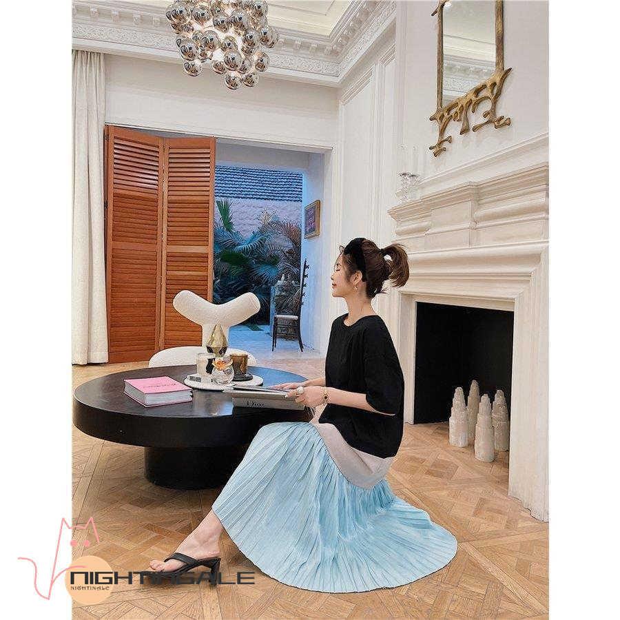 登場 マキシワンピース レディース 40代 きれいめ ワンピース 夏 ロング丈 プリーツワンピース 半袖大きいサイズ 春夏 着痩せ 体型カバー 韓国風 おしゃれ 通勤通学 ワンピース カラー L Www We Job Com