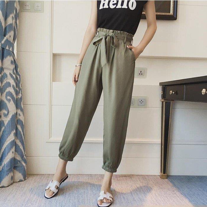 ギフト ジョガーパンツ テーパードパンツ レディース リボン付き ベルト付き 九分丈 無地 涼しい ボトムス ウエストパンツ パンツ 裾ゴム 軽やか 肌触り 代引不可 Simbcity Net