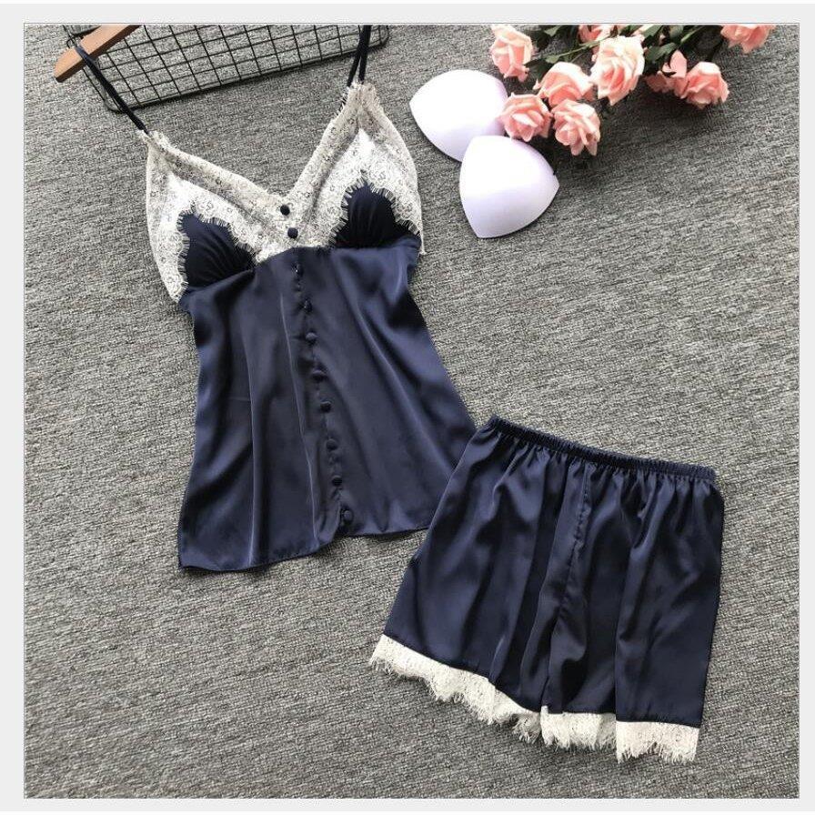 パジャマレディース ショート丈パンツ 春夏秋 ルームウェア セクシー おしゃれ 女性用 2点セット 部屋着 ネグリジェ ナイトガウン キャミソール パジャマ 寝巻き 人気ブランドの