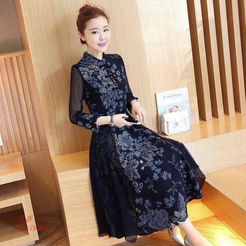 直営店に限定 結婚式 立ち襟 長袖 着痩せ 花柄 ワンピース ロング丈 レディース ワンピース 上品 パーティー お呼ばれ 30代40代50代 大人 ドレス 秋 二次会 ワンピース サイズ 欠品の場合メールにてご連絡しますので ご了承ください Www We Job Com