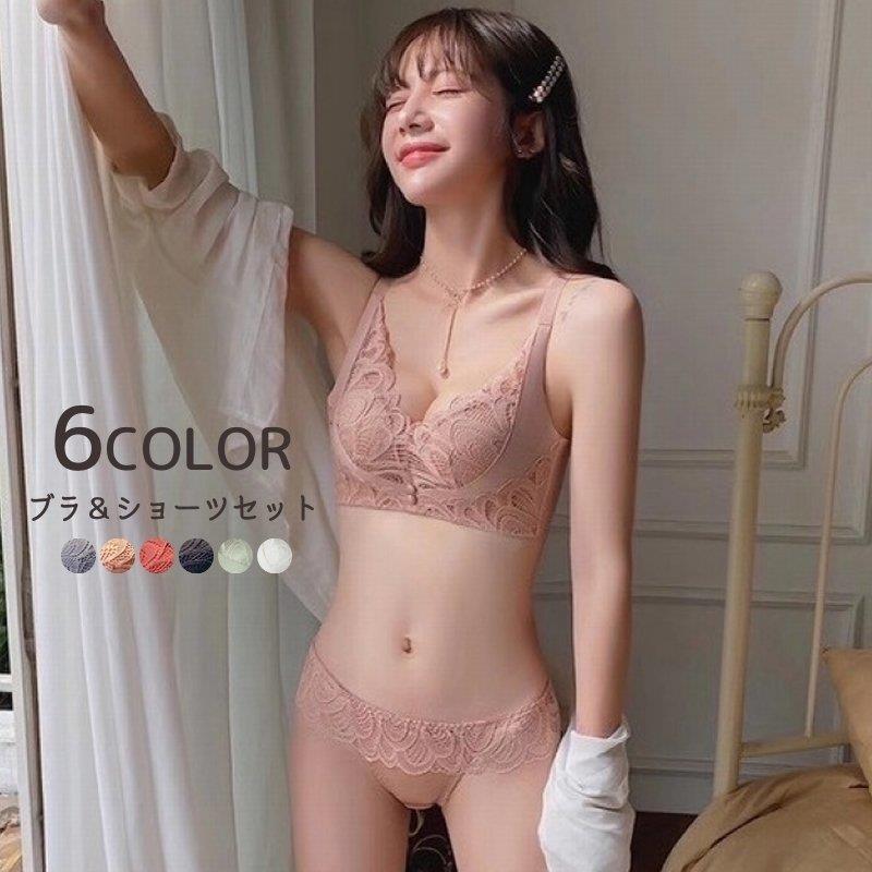 本命ギフト ブラジャー ショーツ 上下セット 3 4カップ インナー 下着 レディース 女性下着 婦人 ノンワイヤー レース 一体型パッド おしゃれ かわいい Bestdream Store