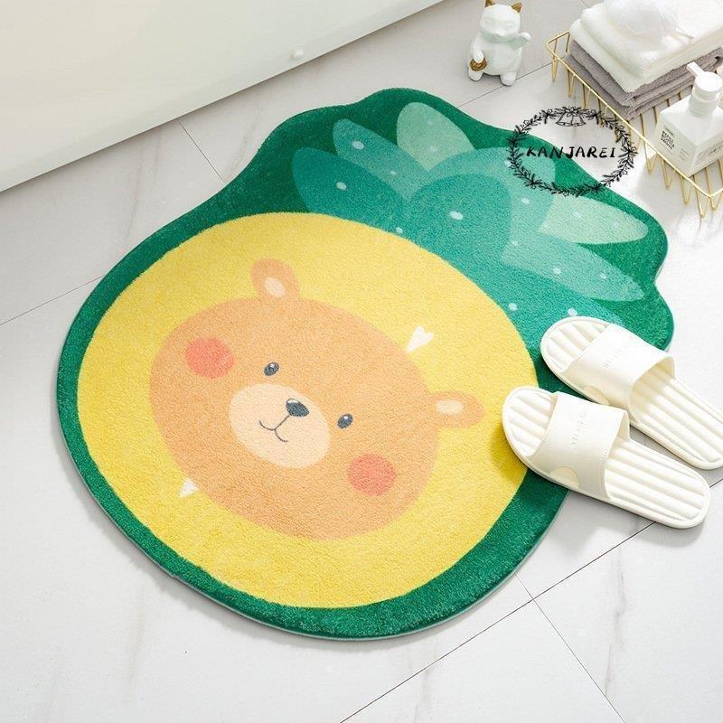バスマット 速乾 アニマル 大判 グリーン J128 バスマット タオル地 北欧 足拭きバスマット 足拭き 風呂 脱衣所 洗面所 脱衣所 アニマル フルーツ キュート イラスト オレンジ グリーン J128 Nightingale