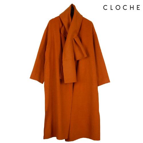 Cloche クロッシェ マフラー付きノーカラーコート 1枚仕立て リバーコート シンプルデザイン サイドスリット ノーカラー ストール付き Peony Peony Web 通販 Yahoo ショッピング
