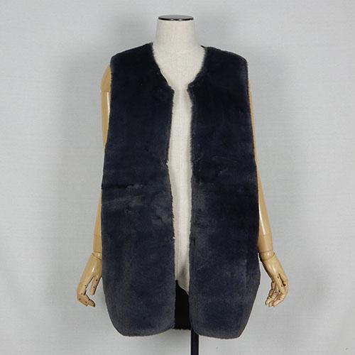 QTUME（クチューム）フェイクファージレ リバーシブル ｜ベスト・ジレ 