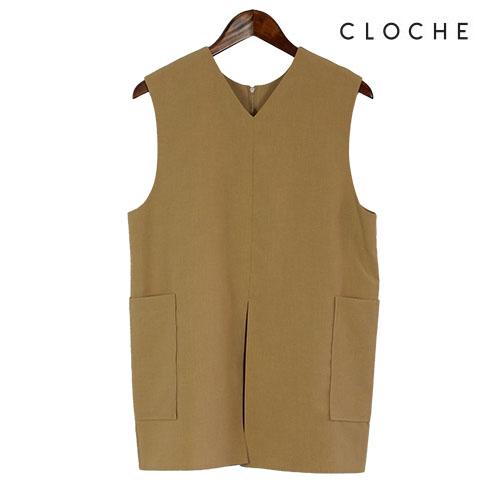 CLOCHE（クロッシェ） ベスト ジレ 前後着用可能 チュニック丈 