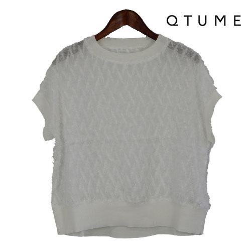 QTUME（クチューム）新着 カットジャガードシアートップス ドルマンT 