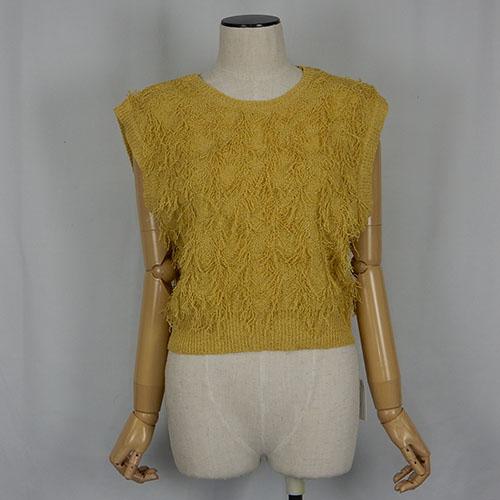 CLOCHE（クロッシェ）新着 フリンジベスト ニットベスト カット