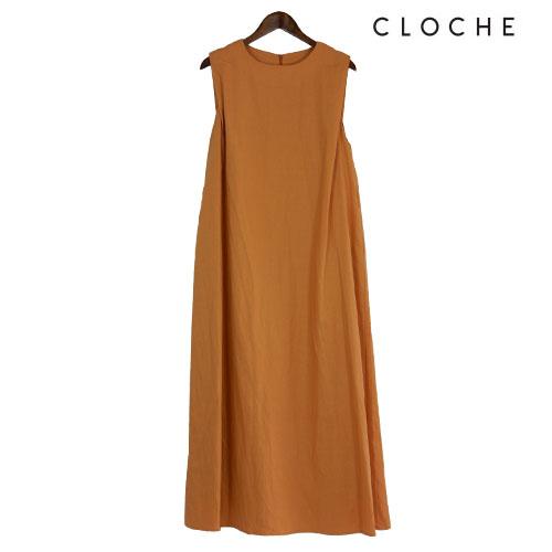 CLOCHE（クロッシェ） ノースリーブワンピース コットンリネン 肩に