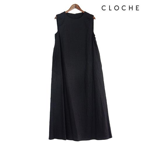 クロシェ　CLOCHE 麻 リネン100 ノースリーブ　ワンピース　ロング CLOCHE（クロッシェ） ノースリーブワンピース コットンリネン 肩に