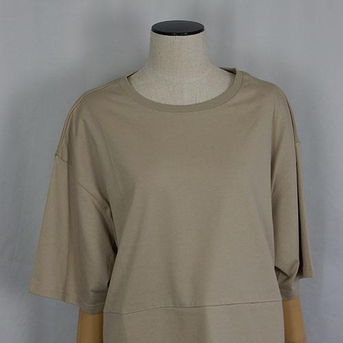 CLOCHE（クロッシェ）新着 ドッキングTシャツ 繊細なレース レースドッキングTシャツ アシメントリー 長めの丈の画像