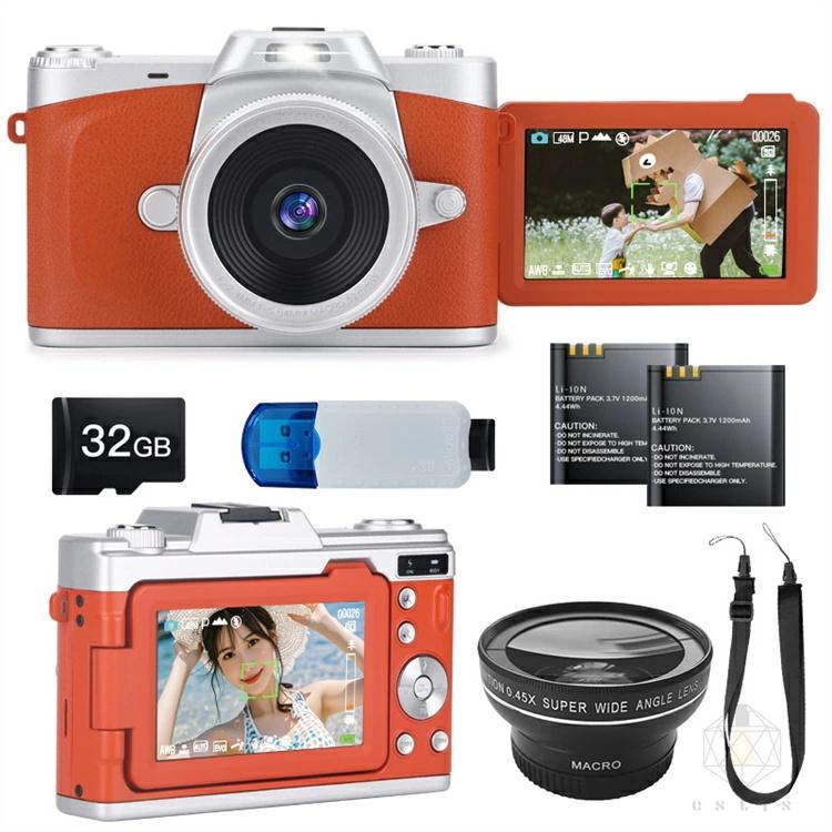 デジタルカメラ 4K デジカメ 6800万画素 180度回転可能ディスプレイ