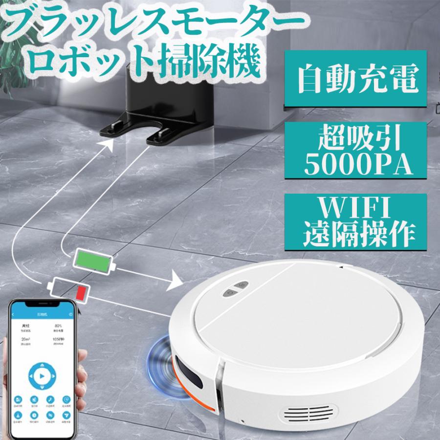 ロボット掃除機 5000Pa 強力吸引 高性能 花粉対策 水拭き両用 超薄型