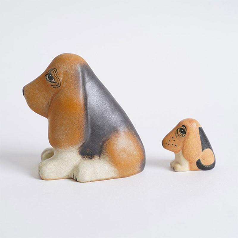 リサラーソン　バセット　ミニズー　置物　美品 Lisa Larson ミニ/ズー/2020/バセット/リサ・ラーソン/置物