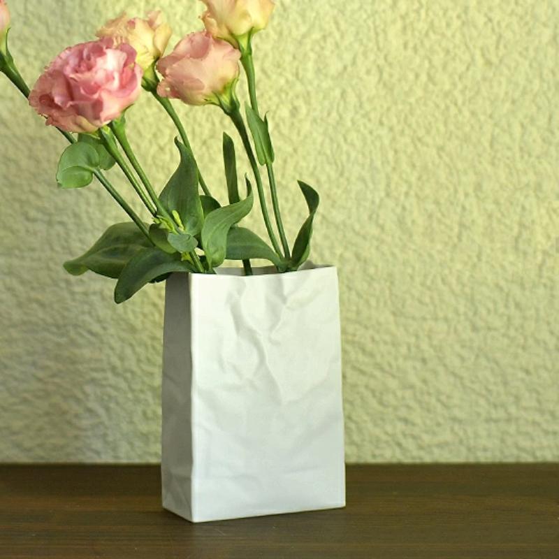 ニュークリンクルスーパーバッグ/ホワイト/S/9cm/小松誠/花器/フラワー