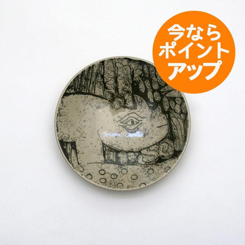 Lisa Larson（リサラーソン） 森と動物の絵皿/4寸皿/サイ/リサ