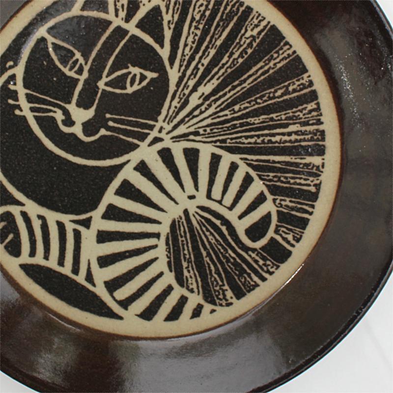 Lisa Larson（リサラーソン） 益子の皿/ねこ/くろ/リサ・ラーソン