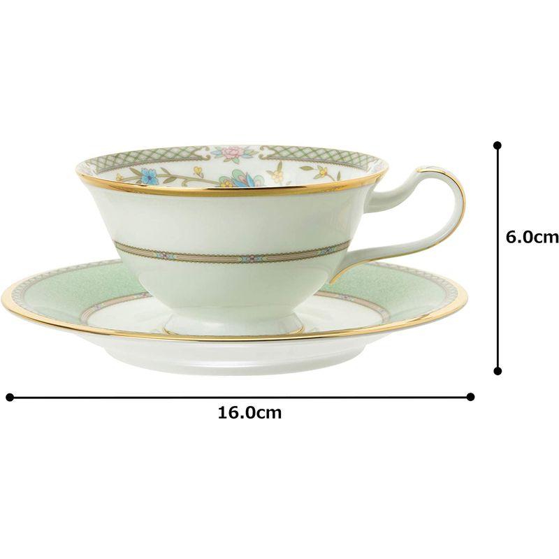 Noritake ノリタケ カップ & ソーサー ( コーヒー ティー 兼用) 220cc ヨシノ グリーン ボーンチャイナ Y59587/｜pepe-shop｜02