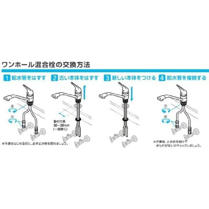 SANEI　洗面用混合栓　EDDIES　ポップアップ・ゴム栓なし　K4790NJV　シングルワンホール洗面混合栓