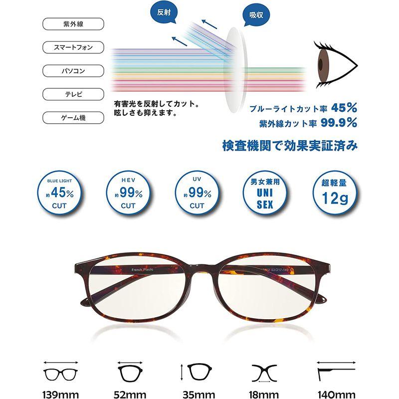 ROTAKUMA 最新改良 ブルーライトカット メガネ PC眼鏡 パソコン用 JIS規格 紫外線カット 超軽量12g ウェリントン型 おしゃ｜pepe-shop｜03