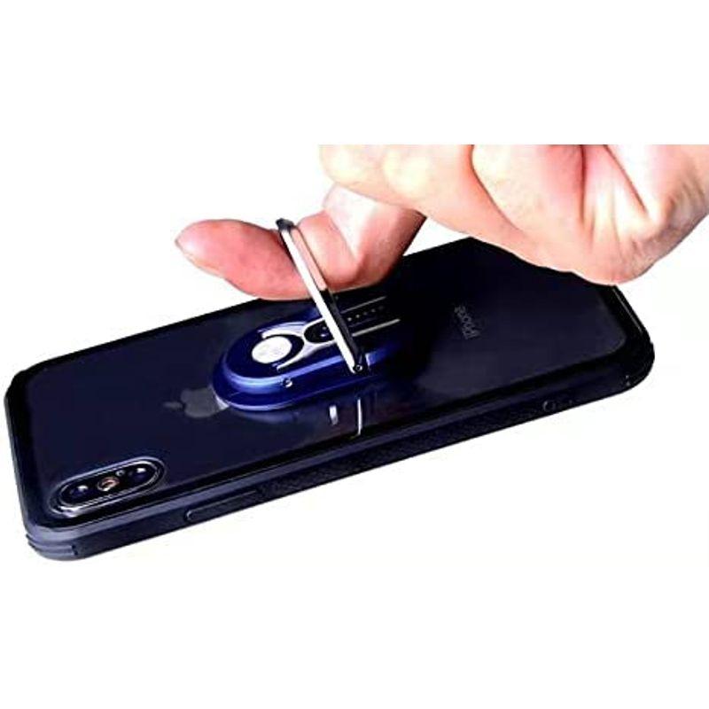 Waterfall バンカーリング 車載ホルダー iPhone/スマートフォンを指1本で保持・落下防止・スタンド (ブルー)｜pepe-shop｜06
