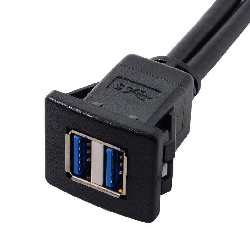 1m 防水 デュアルUSB 3.0 延長ラッチマウント 車 AUXケーブル ダッシュボードパネル用｜pepe-shop｜03