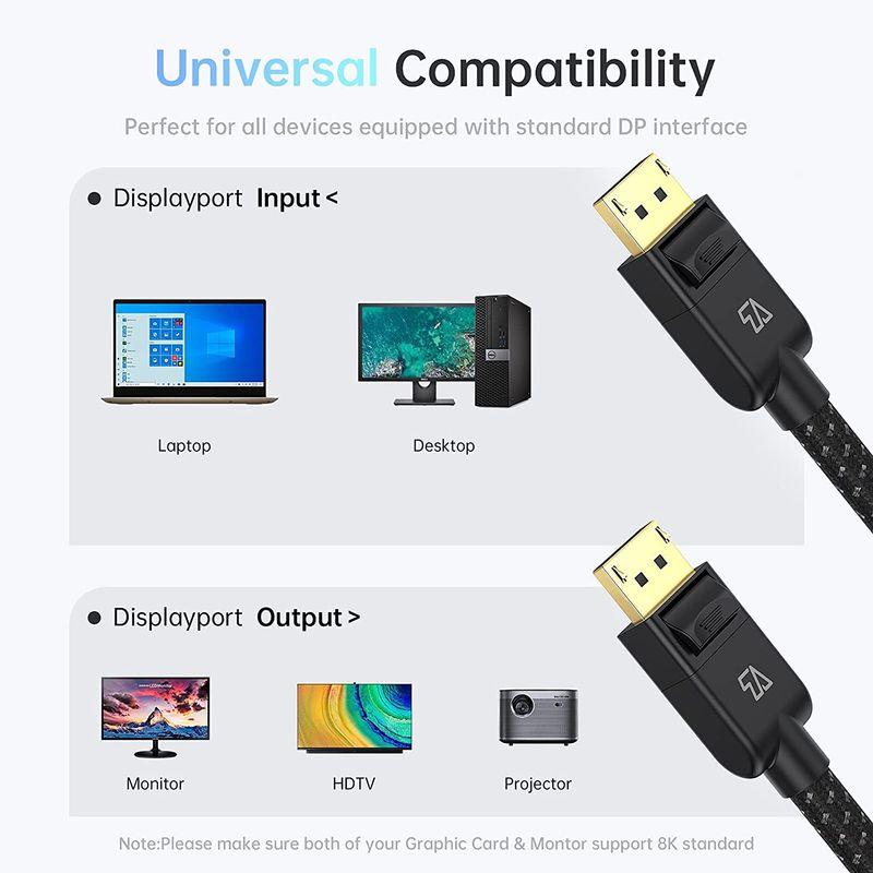 Teleadapt Displayport ケーブル 8K （DP 1.4）ディスプレイポート ケーブル 240hz対応 8K/60Hz 4｜pepe-shop｜04