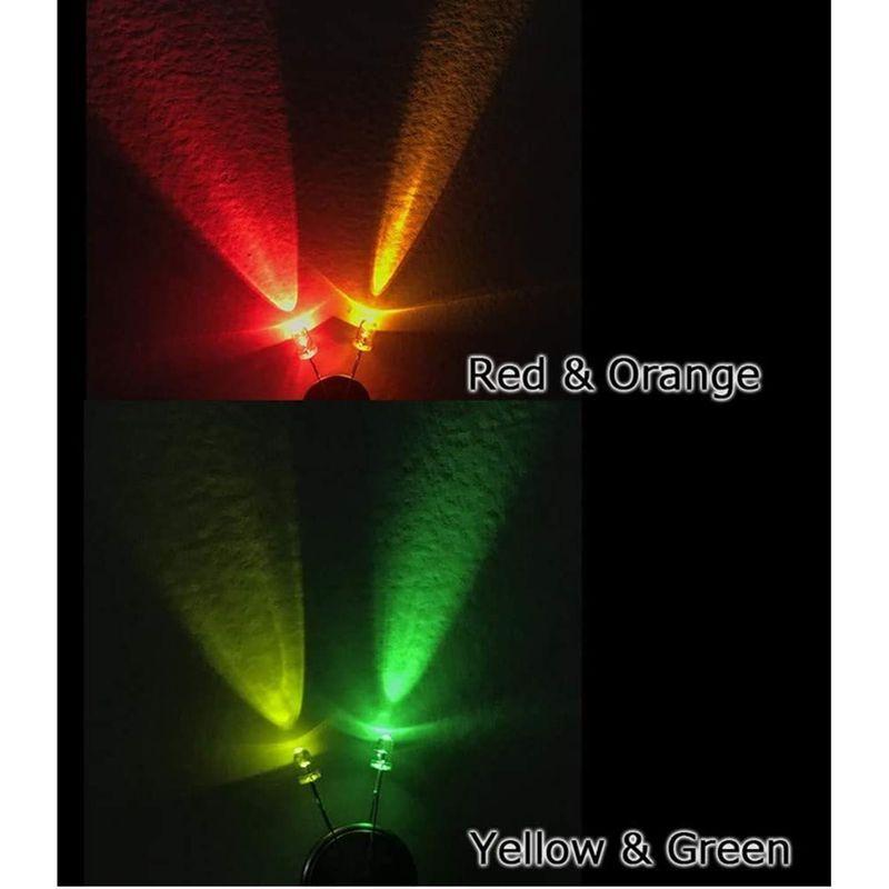 BTtime 発光ダイオード 3mm 5mm 透明LEDセット LED ダイオード 高輝度 円型頭部 白/赤/緑/青/黄 5色 約200個入｜pepe-shop｜06