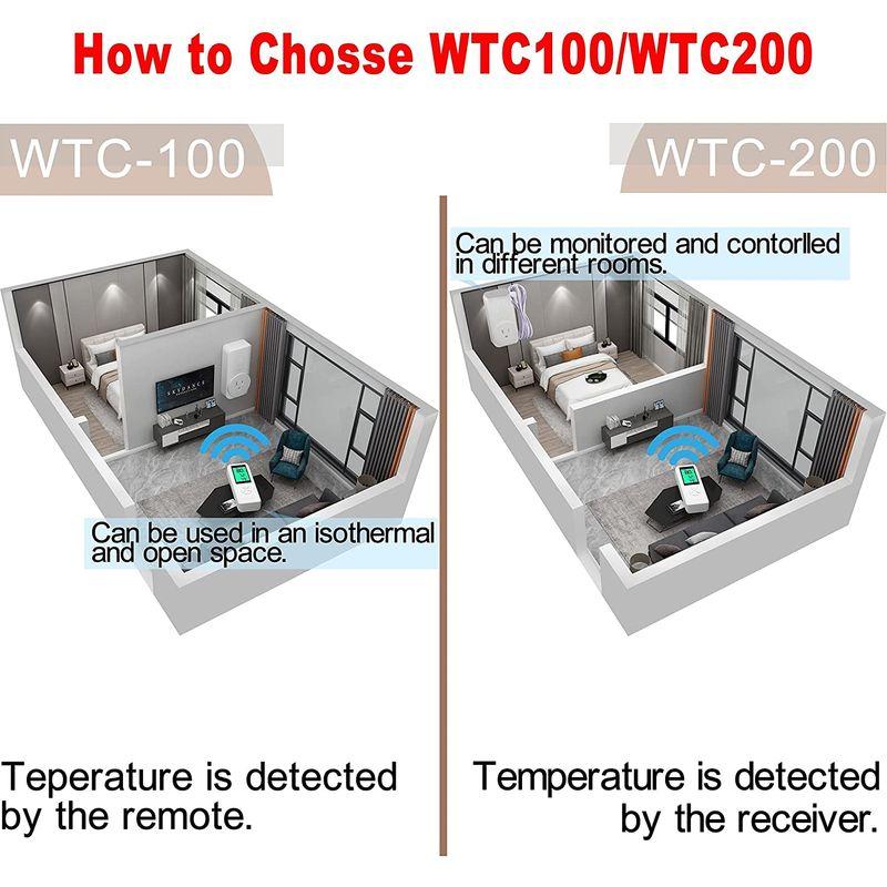 DIGITEN WTC200ワイヤレス温度コントローラーサーモスタットアウトレットリモートコントロール温度計、2m / 6ftNTC温度セン｜pepe-shop｜08