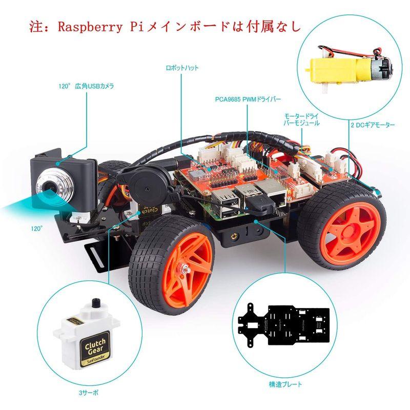 SunFounder Raspberry Pi スマートロボットカー,カメラ付き ロボットカーキット,プログラミング 電子工作 おもちゃ、1｜pepe-shop｜04