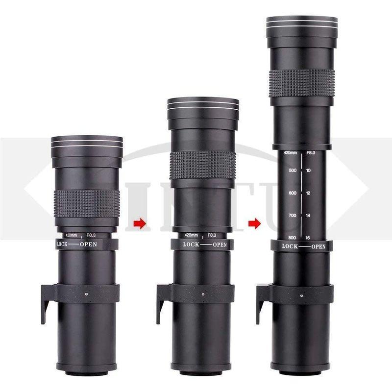 JINTU 420-800mm 望遠ズームレンズF/8.3-F16 キヤノン用80D