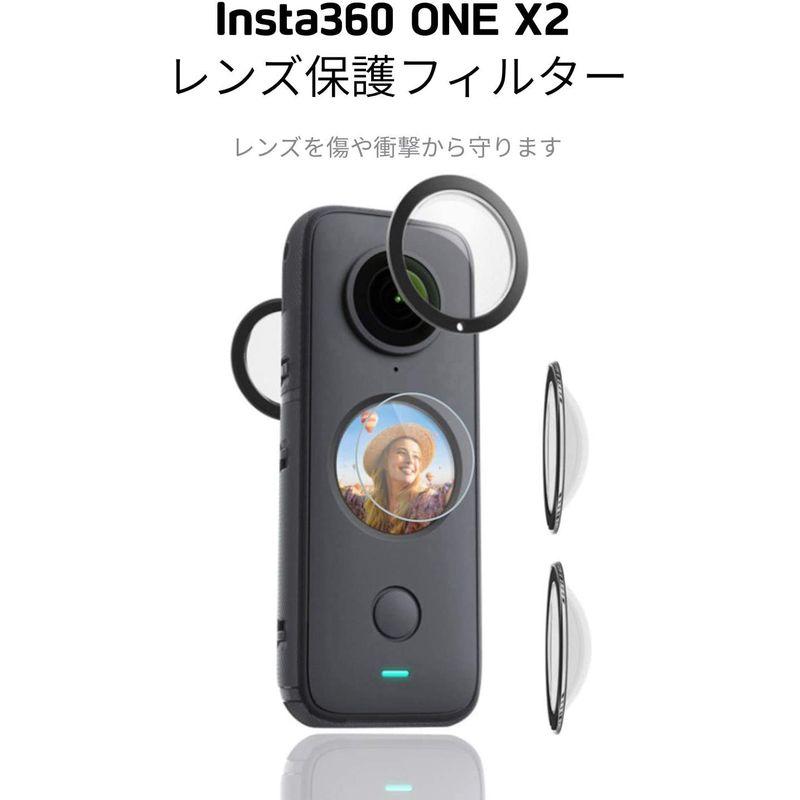 LASTE For Insta360 ONE X2 フィルム Insta360 ONE X2 カメラ レンズ保護フィルム 3D 強化ガラス｜pepe-shop｜02