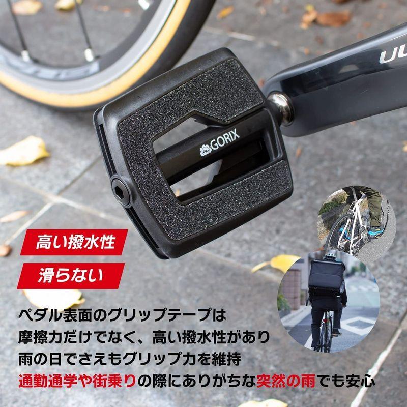 GORIX(ゴリックス) 自転車ペダル ノンスリック フラットペダル 高いグリップ力 表面滑り止め加工ブラック (GX-F558) リフレク｜pepe-shop｜02