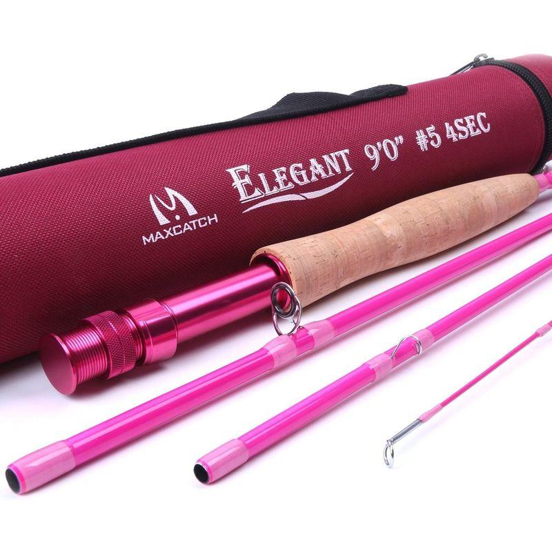 送料無料限定セール中送料無料限定セール中M MAXIMUMCATCH Maxcatch Elegant ピンクのフライロッド 女性 ガールの釣りロッド( 9'0'' 5wt) ロッド、釣り竿