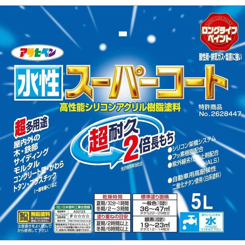 オンラインストア店舗 アサヒペン ペンキ 水性スーパーコート 水性多用途 なす紺 5L