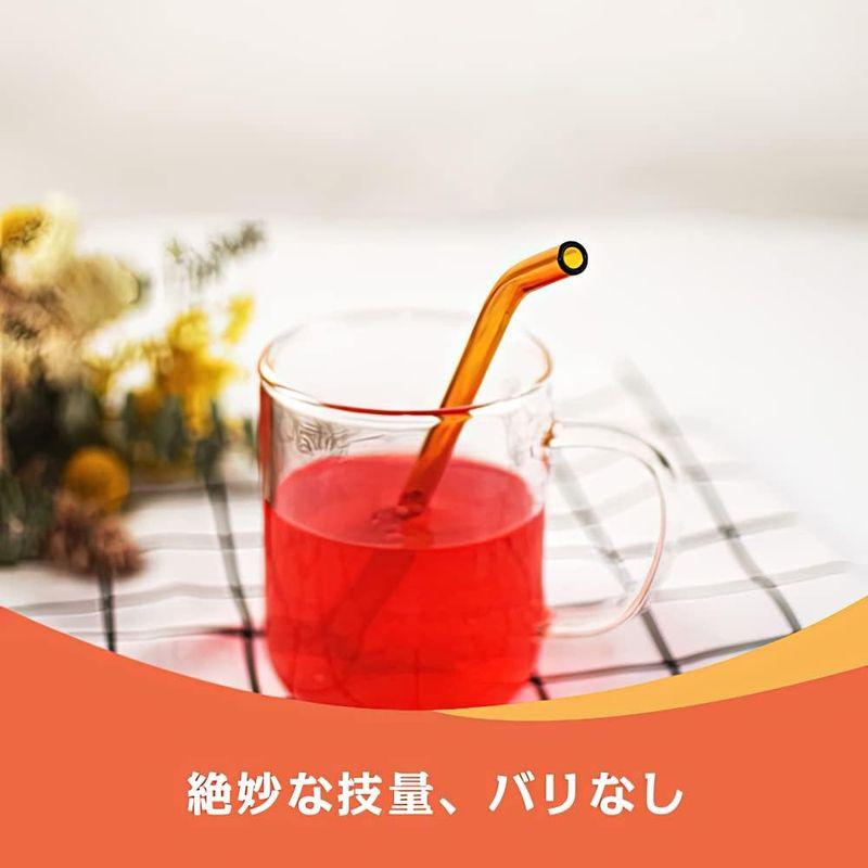 ストロー ガラスストロー 飲みストロー まがるカラーストロー ガラス 飲むストロー 洗浄ブラシ付き トランスペアレント オシャレ ガラス 耐｜pepe-shop｜07