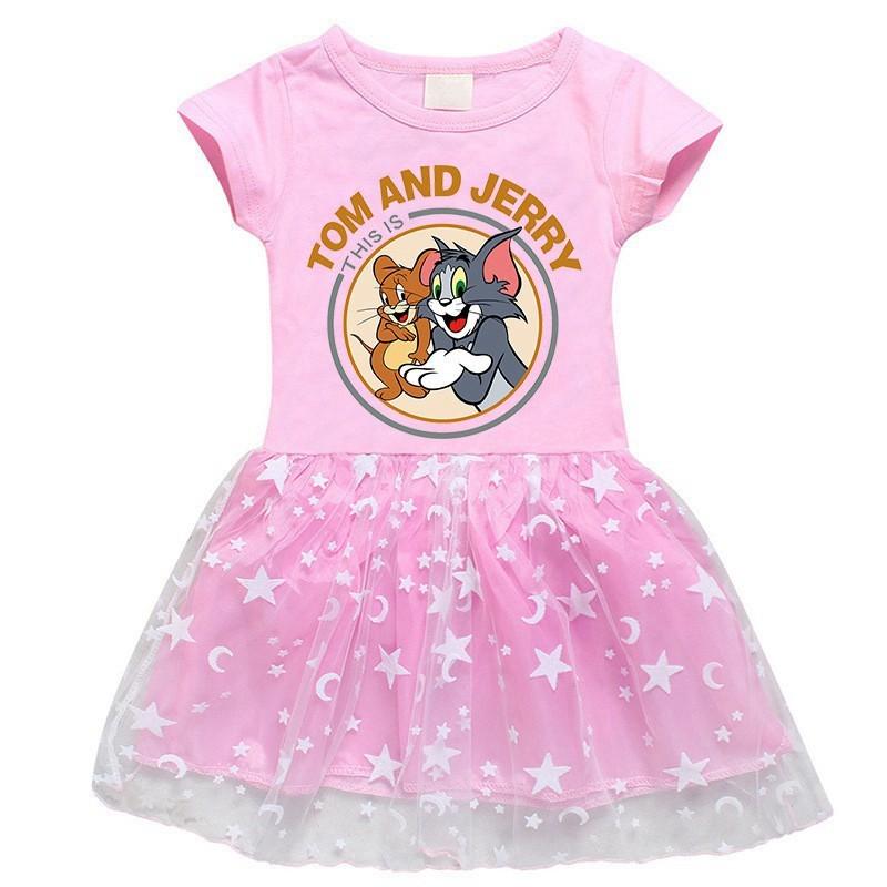 トムとジェリー グッズ 服 女の子 キッズ 半袖 スカート ワンピース 誕生日 プレゼント 薄手 春夏秋 90 140cm 05 高級ブランド