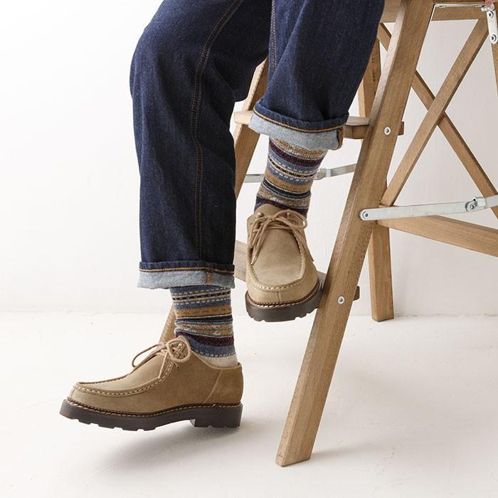 ラソックス 正規取扱店 日本製 rasox ソックス まとめ買い L字型 CA132CR04 ジャガードウール・クルー 靴下 くつ下 直角  レディース メンズ | rasox | 03