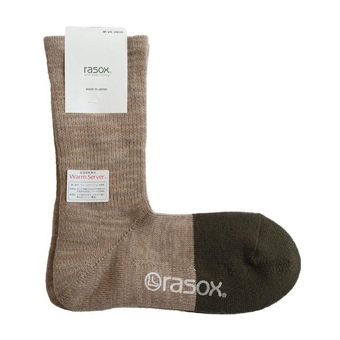 ラソックス 正規取扱店 日本製 CA182CR02 ニューウォームウール・クルー  rasox ソックス まとめ買い L字型 レディース メンズ ユニセックス 靴下 くつ下 直角 | rasox | 03