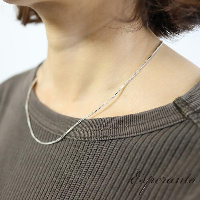 esperanto/エスペラント フラットリンクチェーンネックレス