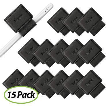 3 Pack ペンホルダー 革 タッチペンケース 接着シール式 ペンケース ペンループ Pen Loop Holder 手帳 日記帳 Black 黒 誕生日プレゼント