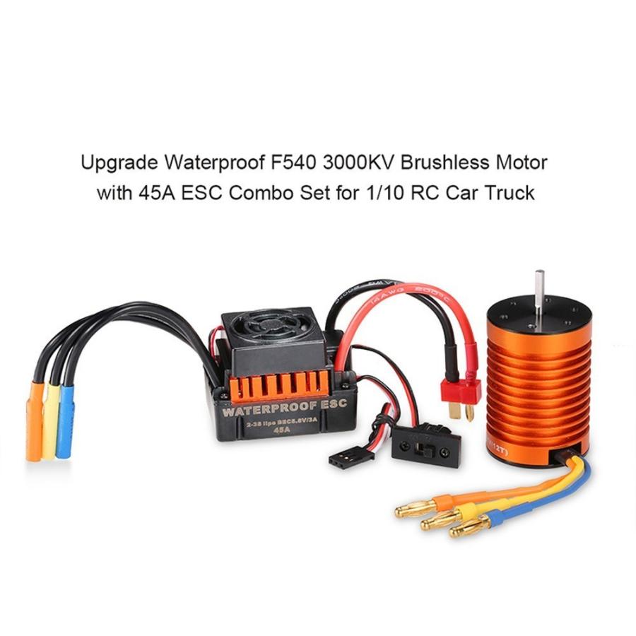 ラジコン 自動車 1/10 RC 車のトラック 45A ESC コンボセット 防水 F540 3000KV ブラシレスモーター アップグレードGoolRC｜pepper｜05